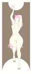 abs anthro breasts colored_nails female genitals hair hooves long_hair nails nipples nude orange_nipples pink_hair pose pussy solo wide_hips 9x9 equid equine horse mammal hi_res