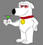 alcohol beverage collar fur green_liquid male smile solo substance_intoxication toony white_body white_fur nsffinn 20th_century_fox disney family_guy brian_griffin meme sketch