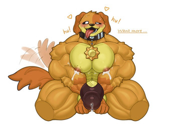 abs anthro biceps bite_mark black_clothing black_underwear blush bodily_fluids breath bulge clothing collar detailed_bulge dialogue erection fur genital_fluids genitals heart_symbol lactating leaking_precum looking_pleasured male male_lactation muscular muscular_anthro muscular_male nipples orange_body orange_fur panting pecs penis penis_base precum precum_through_clothing quads sitting solo sweat tail tail_motion tailwag text tongue tongue_out trapezius underwear vein veiny_penis wet wet_clothing yellow_body yellow_fur awa1582 mob_entertainment poppy_playtime smiling_critters dogday_(poppy_playtime) canid canine canis domestic_dog mammal english_text