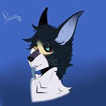 1:1 anthro bat blue_eyes digital_drawing_(artwork) digital_media_(artwork) fur hair hybrid male mammal patrick_okottsu penumbra_(luhhdan) simple_background smile solo source_request yellow_eyes