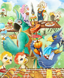 alcohol anthro beer beverage carrot eating female fish_meat food fruit furniture group husband_and_wife male married_couple meat melee_weapon milk plant polearm pumpkin roasted_food skewered_food spear table thought_bubble tree vegetable weapon sheep_riritoto breath_of_the_wild nintendo the_legend_of_zelda cree_(tloz) genli_(tloz) kass_(tloz) kotts_(tloz) notts_(tloz) revali saki_(tloz) teba_(tloz) tulin_(tloz) aquatic avian bird blin_(tloz) blue_bokoblin bokoblin fish rito spirit daughter_(lore) father_(lore) father_and_child_(lore) father_and_daughter_(lore) father_and_son_(lore) mother_(lore) mother_and_child_(lore) mother_and_son_(lore) parent_(lore) parent_and_child_(lore) parent_and_daughter_(lore) parent_and_son_(lore) sibling_(lore) sister_(lore) sisters_(lore) son_(lore)