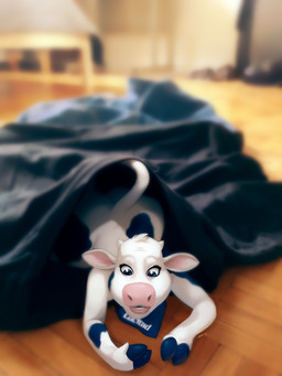 anthro blue_eyes butt clothing female hooves implied_transformation kerchief mascot photo_background shrinking size_transformation solo transformation wide_hips blackshirtboy lactaid lactaid_cow bovid bovine cattle dairy_cattle holstein_friesian_cattle mammal 2015 3:4 photography_(artwork)