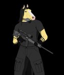 anthro clothing gloves gun handwear male psg-1 ranged_weapon rifle scope simple_background sniper sniper_rifle sniper_scope tactical_pants transparent_background weapon rebeldragon101 heckler_and_koch equid equine horse mammal alpha_channel