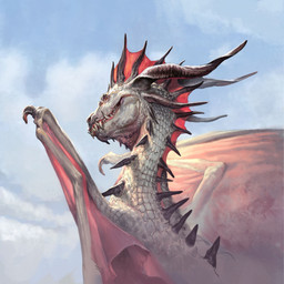 ambiguous_gender cloud feral horn membrane_(anatomy) membranous_wings red_wings scales sharp_teeth solo spike_(anatomy) teeth white_body white_scales wings jesper_ejsing mythology dragon mythological_creature mythological_scalie scalie 1:1 absurd_res hi_res