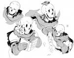 bone book clothing footwear legwear scarf simple_background skeleton smile socks solo white_background jazzycat undertale undertale_(series) papyrus_(undertale) animated_skeleton avian bird humanoid lagomorph leporid mammal rabbit undead monochrome