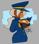 anthro areola areola_slip blush bra clothed clothing female hair lingerie ponytail presenting skimpy solo underwear uniform wayesh bloons_tower_defense ninja_kiwi admiral_brickell haplorhine mammal monkey primate hi_res