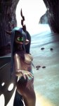 anthro beach breasts erect_nipples female hair horn looking_at_viewer nipples nude side_butt solo wet wings hornyforest friendship_is_magic hasbro my_little_pony queen_chrysalis_(mlp) arthropod changeling equid equine mammal 3d_(artwork) 4k 9:16 absurd_res digital_media_(artwork) hi_res
