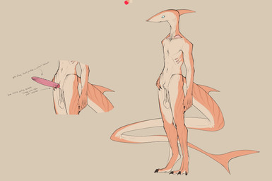 animal_genitalia anthro athletic athletic_male balls blue_eyes claws digitigrade dorsal_fin erection fin finger_claws genitals gills hand_on_hip long_tail male multicolored_body nude nude_male orange_body penis red_penis saggy_balls sheath simple_background slim snout solo standing tail tail_fin tan_balls tan_body tapering_penis text two_tone_body uneven_balls bullchicken aquatic fish shark absurd_res colored digital_drawing_(artwork) digital_media_(artwork) flat_colors hi_res