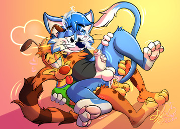 anthro bodily_fluids bottomless clothed clothing cum cum_inside duo ejaculation genital_fluids genitals male male/male masturbation paws penis conditional_dnp lobofeo bonkers_(series) bonkers_d._bobcat doke_okeb bobcat domestic_cat felid feline felis lynx mammal absurd_res hi_res