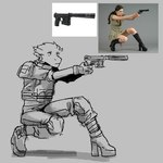 aiming_gun anthro biped boots clothing footwear high_heeled_boots high_heels male reference_image shoes slim_anthro slim_male solo tactical_gear fioobsie mythology floobsie dragon mythological_creature mythological_scalie scalie 1:1 2024 hi_res