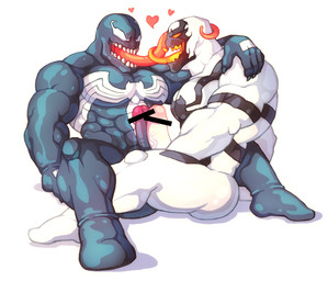 5_fingers black_body duo erection eye_contact fingers french_kissing frottage genitals heart_symbol humanoid_genitalia humanoid_penis kissing looking_at_another male male/male muscular muscular_male penile penis penises_touching sex sharp_teeth simple_background teeth tongue tongue_out vein veiny_penis white_background white_body blackmonster marvel anti-venom venom_(marvel) alien symbiote 2015 censored digital_media_(artwork) hi_res