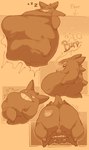 ambiguous_gender balls belly big_belly burping butt digestion duo eyes_closed floor genitals herm intersex onomatopoeia simple_background sleeping smiley_face sound_effects sticker tail text vore watagenodebi nintendo pokemon generation_1_pokemon gengar pokemon_(species) absurd_res comic hi_res sequence sketch