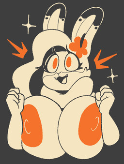 accessory anthro arms_bent big_breasts breasts cute_fangs dewlap_(anatomy) emanata eyelashes fangs female flower flower_in_hair grey_background hair hair_accessory huge_breasts nipples open_mouth orange_eyes orange_nipples plant simple_background solo sparkles teeth srgreja team_fortress_2 valve valve_corporation hazel_(shakotanbunny) domestic_rabbit flemish_giant lagomorph leporid mammal oryctolagus rabbit bust_portrait hi_res orange_theme portrait restricted_palette