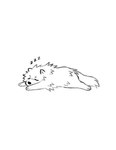 ambiguous_gender back_tuft feral lying on_front side_view simple_background sleeping solo sound_effects tail tuft vowelless vowelless_sound_effect zzz princelykaden canid mammal hi_res monochrome sketch