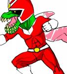 abs ambiguous_gender anthro armor belt clothing gloves handwear headgear helmet muscular muscular_ambiguous muscular_anthro pecs scarf simple_background solo white_background unknown_artist capcom clover_studio monster_hunter viewtiful_joe_(series) viewtiful_joe brute_wyvern deviljho scalie 2011