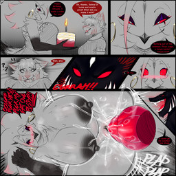 animal_genitalia animal_penis anthro aroused big_breasts birthday_cake bodily_fluids breasts cake canine_genitalia canine_penis dessert dialogue duo ear_piercing ear_ring female food genital_fluids genitals hoop_ear_ring huge_breasts intersex intersex/female knot knotted_penis mature_anthro mature_female monster_girl_(genre) musk musk_cloud musky_breasts musky_penis musky_vulva nipples nude open_mouth overweight overweight_female penetration penile penile_penetration penis penis_in_vagina piercing plap ring_piercing sex smile speech_bubble sticky surprised sweat tail text transformation vaginal vaginal_fluids vaginal_penetration xikitsune kitsune_(xikitsune) selina_(xikitsune) avian bird canid canine mammal owl owl_demon werecanid werecanine werecreature werefox 1:1 artist_name comic digital_drawing_(artwork) digital_media_(artwork) english_text hi_res