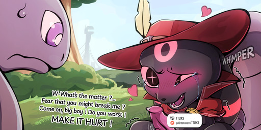 advertisement anthro bdsm bodily_fluids cape clothing crying dark_body dark_fur dialogue duo erection forced fur genital_fluids genitals hat headgear headwear heart_symbol mostly_nude outside_sex penis precum rape requesting role_reversal saliva saliva_string sex size_difference smile tears tears_of_pleasure text whimper ttux3 nintendo pokemon pokemon_khronull boolu_(ttux3) arbok eeveelution generation_1_pokemon generation_2_pokemon pokemon_(species) umbreon absurd_res english_text hi_res preview url