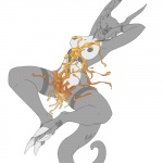 breasts digital_hazard eyes_closed female grey_body inverted_zero_unit markings non-mammal_breasts nude simple_background slime solo symbol tail white_background zero_unit neltruin bandai_namco digimon digimon_(species) guilmon scalie 1:1 2012