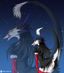 anthro black_body black_fur butt female fur holidays markings multicolored_body multicolored_fur presenting presenting_hindquarters purple_markings raised_tail snow snowing solo tail tongue tongue_out two_tone_body two_tone_fur white_body white_fur capricorn92 kanevex christmas sergal hi_res