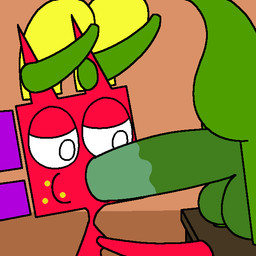 anthro balls big_balls big_penis duo fellatio female female_penetrated forced genitals green_body horn horn_grab huge_balls huge_penis male male/female male_penetrating male_penetrating_female oral oral_penetration penetration penile penis penis_in_mouth red_body sex simple_background tweakydumbdog elizabeth_(roksim) spiko stompo veggiefolk 1:1 animated digital_media_(artwork)