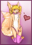 blonde_hair blush bottomwear clothed clothing collar crossdressing curls ear_piercing erection femboy fluffy fluffy_tail footless_socks footwear genitals hair hooves horn humanoid_genitalia humanoid_penis legwear male panties penis penis_poking_out piercing pink_bottomwear pink_clothing pink_footwear pink_legwear pink_socks red_eyes socks solo tail topless underwear sonjaarashi via_harte chimera hybrid digital_media_(artwork) pink_theme