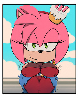 anthro big_breasts breasts cake clothing dessert dress female food inside nipple_outline pink_body presenting presenting_breasts solo standing stole_(clothing) thick_thighs ticket wide_hips awkward2eleven sega sonic_the_hedgehog_(series) the_murder_of_sonic_the_hedgehog amy_rose eulipotyphlan hedgehog mammal absurd_res comic hi_res