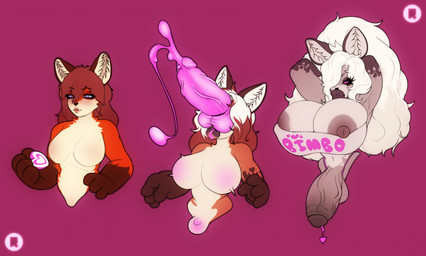 anthro balls bimbofication breast_expansion breasts brown_body brown_fur brown_hair expansion featureless_breasts female ftg_transformation fti_transformation fur gender_transformation genital_growth genitals gloves_(marking) growth gynomorph hair intersex lip_expansion lips markings mind_control navel nipples nude penis penis_growth pink_eyes ringed_eyes simple_background solo species_transformation thick_lips transformation white_hair rabinov canid canine fox mammal 2025 digital_media_(artwork) hi_res sequence