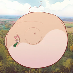 anthro belly belly_expansion big_belly body_inflation expansion female huge_belly hyper hyper_belly hyper_inflation inflation outside simple_background solo spherical_inflation ridiculouscake louise_thrushwood mammal mouse murid murine rodent wood_mouse 1:1 2022 hi_res