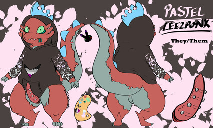 4_fingers 4_toes animal_genitalia anthro anus asexual_pride_colors bottomless clothed clothing erection facial_markings feet fingers frenum_ladder frenum_piercing front_view genital_piercing genital_slit genitals green_eyes grey_body head_markings hoodie hoodie_only ladder_piercing lgbt_pride male markings multicolored_body partially_clothed penis penis_piercing piercing pride_colors rear_view red_body solo standing toes topwear topwear_only pastelpaints palworld pocketpair amphibian aquatic axolotl leezpunk lizard mole_salamander pal_(species) reptile salamander scalie 2025 5:3 absurd_res digital_drawing_(artwork) digital_media_(artwork) hi_res model_sheet