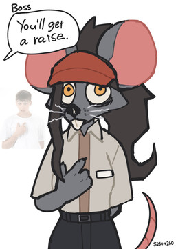 anthro biped bottomwear breasts claws clothed clothed_anthro clothed_female clothing female fingers front_view fully_clothed fully_clothed_anthro fully_clothed_female fur hair hat headgear headwear looking_at_viewer solo tail teeth topwear whiskers el-k ratricia_(el-k) mammal mouse murid murine rodent 2026 absurd_res digital_drawing_(artwork) digital_media_(artwork) hi_res