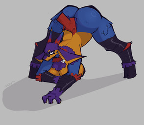annoyed anthro ass_up big_breasts big_butt breasts butt duct_tape female fur jack-o'_pose living_pinatagoat multicolored_body multicolored_fur pinata pose solo tape thick_thighs trueblue3d festa_(trueblue3d) animate_inanimate bovid caprine goat living_pinata mammal hi_res