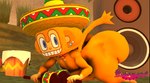 anthro big_butt butt male short_stack solo shinyagaia samba_de_amigo sega amigo haplorhine mammal monkey primate 3d_(artwork) digital_media_(artwork)