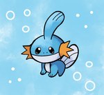 3_fingers 3_toes ambiguous_gender black_eyes blue_body bubble feet feral fingers happy solo toes water white_body torusauza nintendo pokemon generation_3_pokemon mudkip pokemon_(species) 2024 english_description