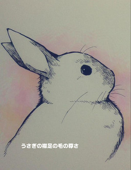 simple_background solo text ichthy0stega lagomorph leporid mammal rabbit 2015 japanese_text translation_request
