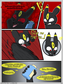 angry anthro black_body black_fur breasts duo female female/female fur hand_on_object medicine menancing nude open_mouth punch simple_background solo text tongue flamberry_(artist) nintendo pokemon unomia_venizee_flare_(flamberry) canid canine eeveelution generation_2_pokemon mammal pokemon_(species) umbreon absurd_res comic digital_drawing_(artwork) digital_media_(artwork) english_text hi_res ibispaint_(artwork)