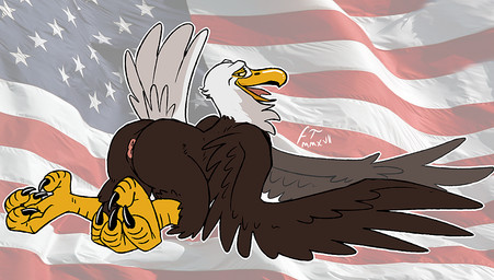 4_toes ambiguous_gender american_flag anisodactyl anthro anus avian_feet beak bedroom_eyes bent_over big_anus big_butt biped black_claws black_eyes brown_body brown_feathers brown_wings butt claws curling_toes digitigrade feathered_wings feathers feet flag flag_background holidays kneeling looking_at_viewer looking_back looking_back_at_viewer multicolored_body multicolored_feathers narrowed_eyes nude open_beak open_mouth open_smile pink_anus pink_tongue presenting presenting_hindquarters rear_view scutes seductive semi-anthro smile solo tail tail_feathers talons thick_thighs toe_claws toes tongue two_tone_body two_tone_feathers united_states_of_america white_body white_feathers white_tail wide_hips wings yellow_beak yellow_sclera swampjaws 4th_of_july american_eagle accipitrid accipitriform avian bald_eagle bird eagle sea_eagle 2017 dated digital_media_(artwork) shaded signature