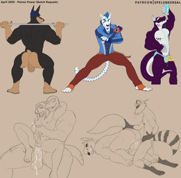 4_toes 5_fingers abs afterglow anal anal_penetration anthro anthro_on_anthro anthro_penetrated anthro_penetrating anthro_penetrating_anthro ass_up back_muscles backwards_baseball_cap backwards_hat balls barefoot baseball_bat baseball_cap bat_(object) biceps biped black_body black_claws black_fur black_nose blue_clothing blue_eyebrows blue_hair blue_shirt blue_stripes blue_tail blue_topwear bodily_fluids body_hair bottle bottomwear brown_background brown_balls brown_body brown_fur bulge butt chair_position chest_hair claws clothed clothing container cum cum_in_ass cum_inside cum_on_balls cum_on_penis cum_while_penetrated cumshot ear_piercing ejaculation erection exercise eyebrows eyes_closed eyewear facial_piercing fangs feet fingerless_gloves fingers footwear from_behind_position fully_clothed fur gauged_ear genital_fluids genitals glans gloves grey_horn grin group hair hand_on_hip handjob handwear hat headgear headwear heterochromia holding_bottle holding_container holding_object horn humanoid_genitalia humanoid_penis kneeling legwear looking_at_viewer looking_back male male/male male_penetrated male_penetrating male_penetrating_male markings multicolored_body multicolored_scales multicolored_tail muscular muscular_male nipple_piercing nipples nose_piercing nose_ring nude open_mouth pants pecs penetration penile penile_penetration penis penis_base penis_grab perineum piercing purple_body purple_scales purple_tail reach_around red_bottomwear red_clothing red_pants ring_(marking) ring_piercing ringed_tail scales septum_piercing sex shirt short_hair short_tail simple_background sitting small_tail smile socks speedo stirrup_socks striped_markings striped_tail stripes sunglasses swimwear tail tail_grab tail_markings teeth tenting text toe_claws toes topwear two_tone_body two_tone_scales two_tone_tail water_bottle weightlifting white_body white_fur white_scales white_tail workout spelunker_sal mario_bros mythology nintendo roommates_(comic) bowser_koopa_junior_(roommates) koopaling roy_koopa canid canine canis dobermann domestic_dog dragon felid koopa mammal mythological_creature mythological_scalie pantherine pinscher procyonid raccoon scalie tiger 2020 digital_media_(artwork) english_text hi_res multiple_images brother_(lore) brothers_(lore) incest_(lore) sibling_(lore)