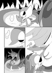 ambiguous_gender comic duo feral forked_tongue generation_5_pokemon grass japanese_text licking monochrome nintendo plant pokemon pokemon_(species) reptile scalie serperior snivy text tongue tongue_out transformation winte