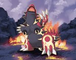 black_nipples breasts breasts_and_teats female genitals nipples piercing pussy teats conditional_dnp nakoo nintendo pokemon generation_6_pokemon legendary_pokemon pokemon_(species) primal_groudon primal_reversion 2023