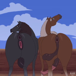 animal_genitalia animal_penis animal_vulva anus backsack balls belly big_balls big_butt big_penis big_teats black_body black_hair blue_eyes both_sexes_in_same_situation bouncing_balls bouncing_breasts bouncing_butt bouncing_teats breasts brown_body brown_eyes butt clitoral_winking clitoris crotch_breasts dancing duo equine_anus equine_genitalia equine_penis equine_vulva female feral genitals hair jack_and_jill looking_at_viewer looking_back male mane nipples penis presenting presenting_anus presenting_balls presenting_hindquarters puffy_anus rear_view saggy_balls seductive smile swinging_penis tail teats teeth_showing vulva white_hair blarf equid equine horse mammal 1:1 2d_animation animated frame_by_frame high_framerate no_sound short_playtime video