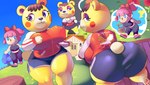 anthro athletic_wear big_breasts big_butt bottomwear breasts butt clothed clothing duo female female/female gym_bottomwear gym_shorts jacket nipple_outline outside presenting presenting_hindquarters shorts sportswear topwear aerth animal_crossing nintendo tammy_(animal_crossing) villager_(animal_crossing) bear human mammal absurd_res hi_res