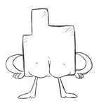 ambiguous_gender butt male not_furry rear_view simple_background solo white_background ibgross adult_swim aqua_teen_hunger_force cartoon_network err_(athf) alien animate_inanimate mooninite absurd_res black_and_white digital_media_(artwork) hi_res line_art monochrome