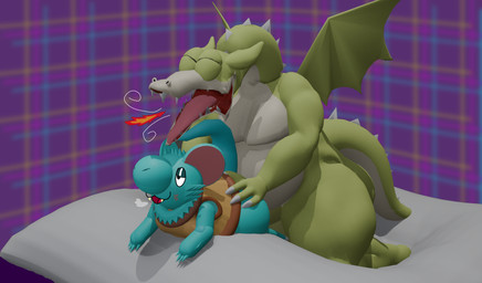 abstract_background animal_genitalia anthro balls bedroom_eyes belly big_balls big_belly big_ears big_nose big_penis breath duo fangs feet fire genitals male male/male moobs narrowed_eyes obese overweight panting penis pillow seductive sex sheath shortstack shortstack_male sleeveless_sweater slightly_chubby smile tail teeth thick_thighs wide_hips toothboot33 cuphead_(game) mythology studio_mdhr grim_matchstick snootsy_(toothboot33) dragon mythological_creature mythological_scalie scalie unknown_species 3d_(artwork) digital_media_(artwork) hi_res mixed_media