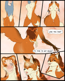 anthro big_breasts big_butt blush bound breast_grab breast_growth breasts butt encasement female fur gender_transformation genitals goo_transformation growth hand_on_breast human_to_anthro male mtf_transformation nipples open_mouth orange_body orange_fur orange_goo simple_background smile solo species_transformation tail tail_growth text thick_thighs thought_bubble transformation transformation_sequence vulva jazzy_johima canid canine fox human mammal comic english_text hi_res