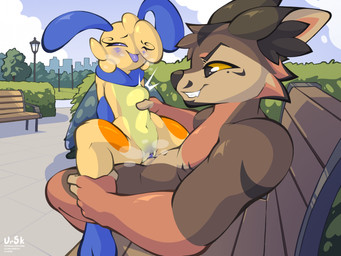 anthro anthro_on_anthro anthro_penetrated anthro_penetrating anthro_penetrating_anthro blush bulge day duo female female_penetrated from_front_position genitals large_penetration larger_male looking_at_another looking_pleasured male male/female male_penetrating male_penetrating_female navel nude outside_sex penetration plant purple_blush purple_insides purple_tongue purple_vulva sex sitting sitting_on_another size_difference sky smaller_female smaller_penetrated smile snout spread_legs spreading teeth tongue unusual_insides vulva wings ursk arthropod canid canine fox insect lepidopteran mammal moth cel_shading colored digital_drawing_(artwork) digital_media_(artwork) hi_res shaded