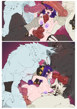 abs anal anal_penetration animal_genitalia animal_penis anthro anthro_penetrating areola arm_tuft arm_wrapping arm_wraps ball_fondling balls bangs biceps big_balls big_breasts big_butt big_muscles big_pecs big_penis black_body black_fur black_sclera blush bodily_fluids breast_grab breast_lick breast_play breast_squish breasts butt canine_genitalia canine_penis cheek_tuft claws clenched_teeth clothing dominant dominant_anthro dominant_male ear_tuft elbow_tuft erection eye_patch eye_roll eyelashes eyewear facial_markings facial_tuft fangs fellatio female female_human female_on_anthro female_penetrated fingerless_gloves fluffy fondling from_behind_position from_front_position fur fuzzy gangbang genital_fluids genitals gloves grey_body grey_fur grin group group_sex hair half-closed_eyes hand_on_breast hand_on_hip hand_on_neck hand_wrapping hand_wraps handwear hat hat_only head_markings headgear headgear_only headwear headwear_only heart_piercing huge_penis human_on_anthro humanoid_on_anthro humanoid_penetrated inner_ear_fluff interspecies intraspecies knot larger_anthro larger_male leg_tuft licking lipstick looking_at_genitalia looking_at_penis looking_down looking_pleasured lying makeup male male/female male_penetrating markings mascara mask_(marking) mostly_nude muscular muscular_anthro muscular_male narrowed_eyes neck_tuft nipple_fetish nipple_lick nipple_piercing nipple_play nipples nude on_back on_bottom on_top open_mouth open_smile oral pecs penetration penile penile_penetration penis penis_in_ass penis_in_face penis_in_vagina piercing precum precum_string pubes purple_hair purple_nipples red_background red_eyes red_penis running_makeup sagging_breasts saggy_balls scar scars_all_over sex shallow_penetration sharp_teeth short_tail simple_background size_difference smile spitroast spread_legs spreading squish standing star_accessory submissive submissive_female submissive_humanoid surrounded sweat sweatdrop sweaty_balls sweaty_genitalia tail teeth thick_thighs titfuck tongue tongue_out triple_penetration tuft urethra vaginal vaginal_penetration vein veiny_penis wrapped_arms wraps roly dreamworks elden_ring fromsoftware mihoyo puss_in_boots_(franchise) zenless_zone_zero blaidd_(elden_ring) death_(puss_in_boots) von_lycaon canid canine canis human humanoid mammal wolf 2025 comic crossover hi_res