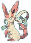 ambiguous_gender bow_tie feral ribbons sitting solo tartii nintendo pokemon eeveelution generation_6_pokemon pokemon_(species) sylveon hi_res