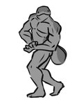 anthro biceps big_muscles fingers flexing grey_body looking_at_viewer male muscular muscular_anthro muscular_male nude pecs pose simple_background smile solo standing white_background advos nintendo pokemon clodsire generation_9_pokemon pokemon_(species) 4:5 digital_media_(artwork) hi_res monochrome sketch