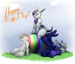 ambiguous_specie anthro blep blue_body butt colored_egg easter_egg egg fluffy_hips grass group grumpy hair holidays looking_back male multi_eye napping nude plant purple_body sitting sitting_on_egg sleeping tongue tongue_out white_body geno28 easter kunie prince_kanin_(geno28) alien felid feline hybrid lagomorph leporid mammal rabbit hi_res