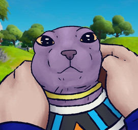 biped black_eyes duo feral feralized first_person_view hairless looking_at_viewer male outside petting purple_body purple_skin quadruped screencap screencap_background snout solo_focus tan_body tan_skin yellow_sclera slashrabbit dragon_ball dragon_ball_super epic_games fortnite beerus bingus goku domestic_cat felid feline felis hairless_cat human mammal sphynx_(cat) 2022 crossover digital_drawing_(artwork) digital_media_(artwork) english_description meme redraw
